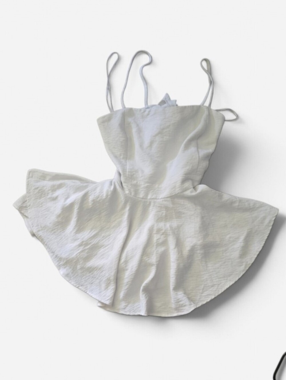Lovely Day White Spaghetti-Strap Flare Dress